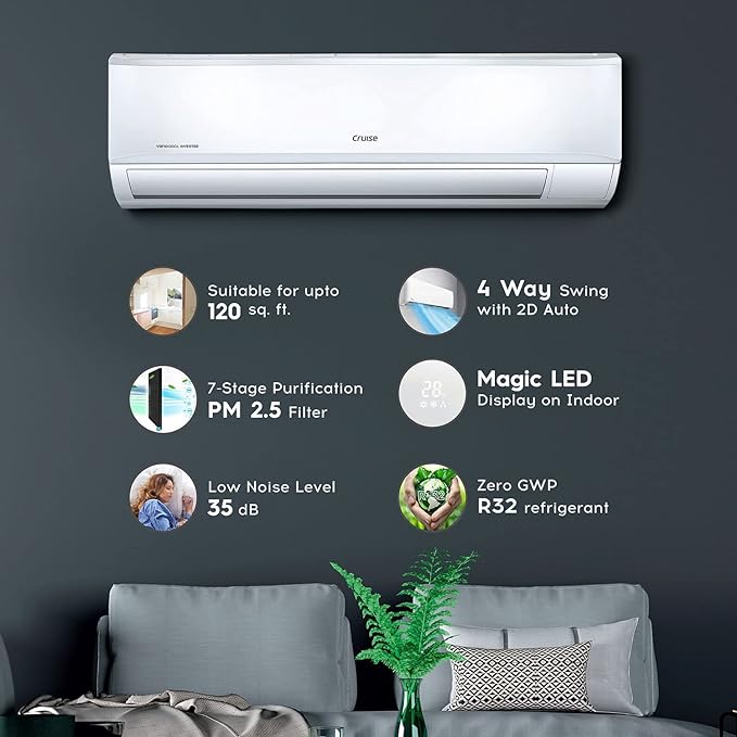 Cruise 1.5 Ton 3 Star Inverter Split AC (2023 Model)