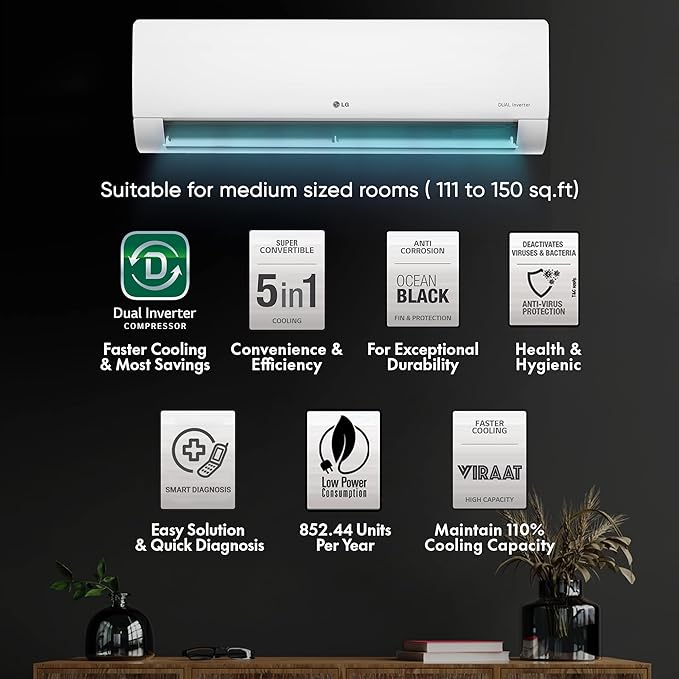 LG 1.5 Ton 3 Star Hot & Cold DUAL Inverter Split AC (2023 Model)
