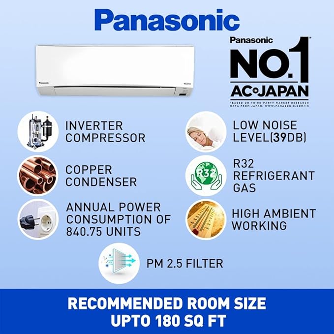 Panasonic 2 Ton 3 Star Inverter Smart Split AC