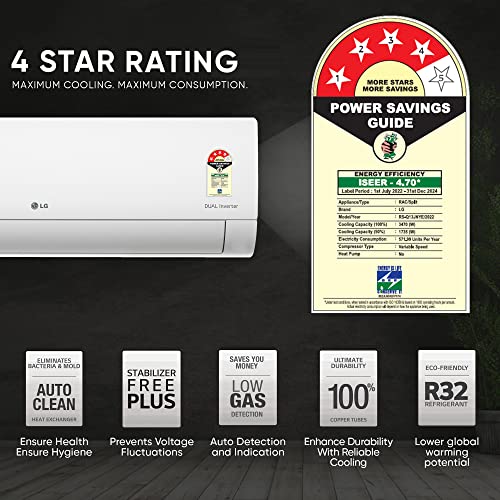 LG 1 Ton 4 Star AI Dual Inverter Split AC (2023 Model)