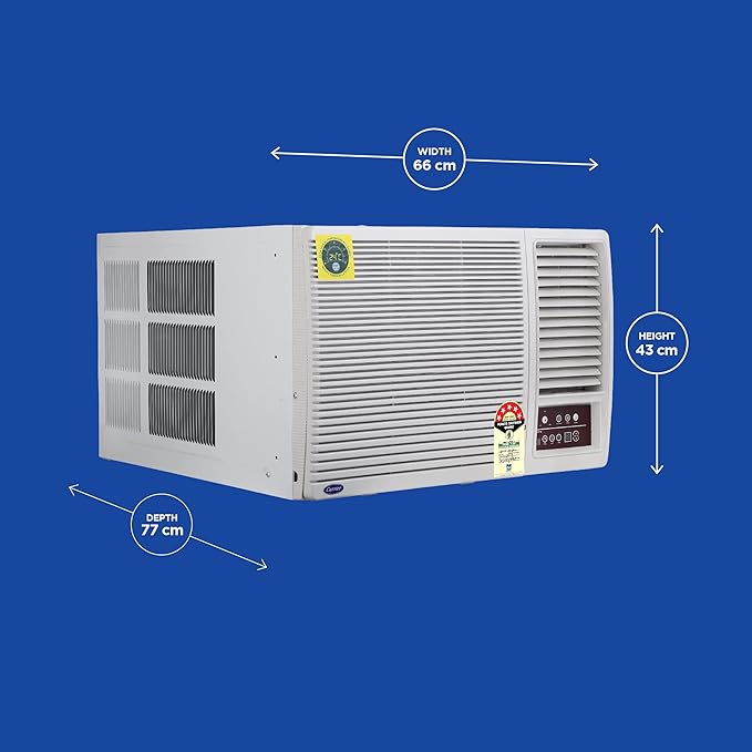 Carrier 1.5 Ton 5 Star Inverter Window AC Copper | High Density Filter for Dust Filtration | 2Way Air Directional Control | 2023 Model | Estra Dxi -CIW18SC5R32F0 | White