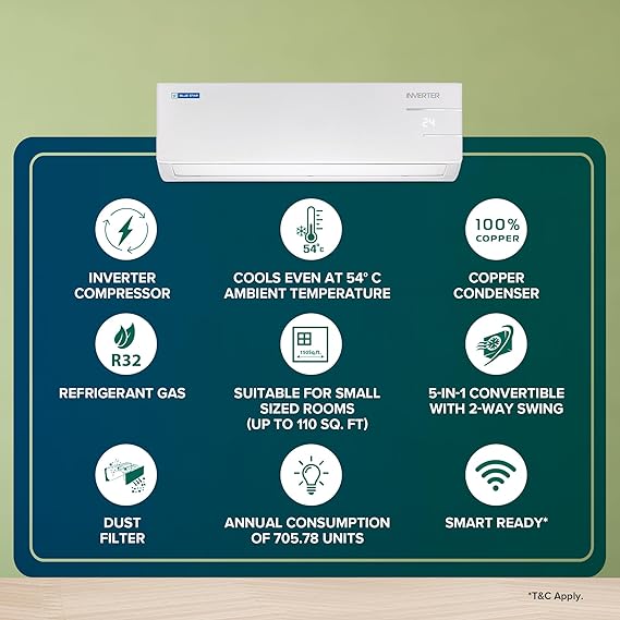 Blue Star 1 Ton 3 Star Inverter Split AC (2024 Model)