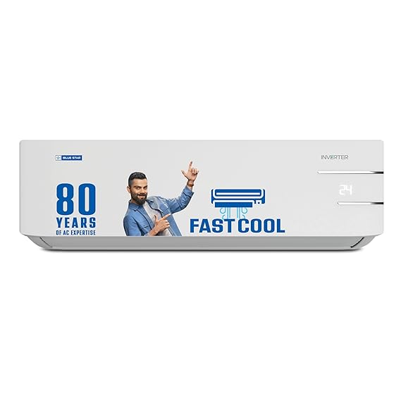Blue Star 1.5 Ton 3 Star Inverter Split AC Copper | Smart Ready | 5 in 1 Convertible | Turbo Cool | ID318YKU | 2023 Model | White