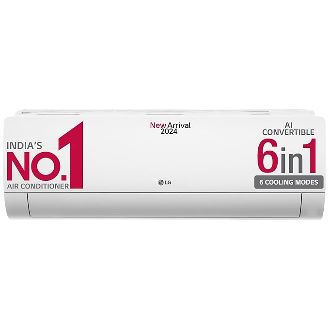 LG 1 Ton 4 Star DUAL Inverter Split AC Copper | AI Convertible 6-in-1 Cooling | 4 Way Swing | HD Filter with Anti-Virus Protection | 2024 Model | TS-Q13JNYE | White