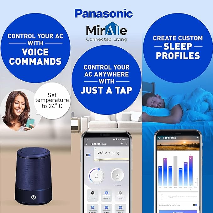 Panasonic 1.5 Ton 3 Star Wi-Fi Inverter Smart Split AC Copper Condenser | 7 in 1 Convertible with True AI Mode | PM 0.1 Air Purification Filter | CS/CU-SU18ZKYWT | 2024 Model | White