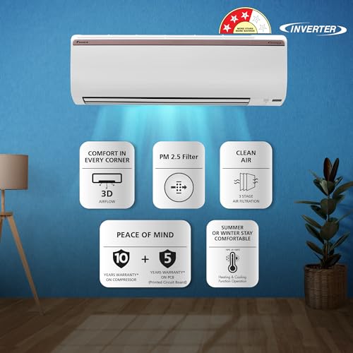 Daikin 1.5 Ton 3 Star Hot &Cold Inverter Split AC (Copper | PM 2.5 Filter | FTHT50UV | White)