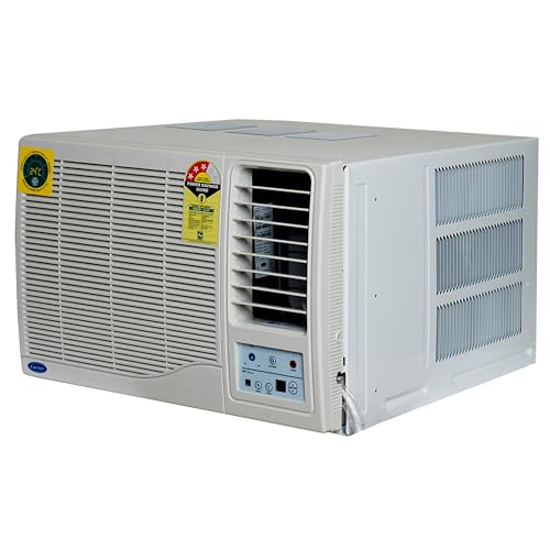Carrier 1Ton 3 Star Window Fixed Speed AC | Copper | Dust Filter &Turbo Mode | 2024 Model | Estrella Ex | CAW12EC3R34F0 | 1050 W | White