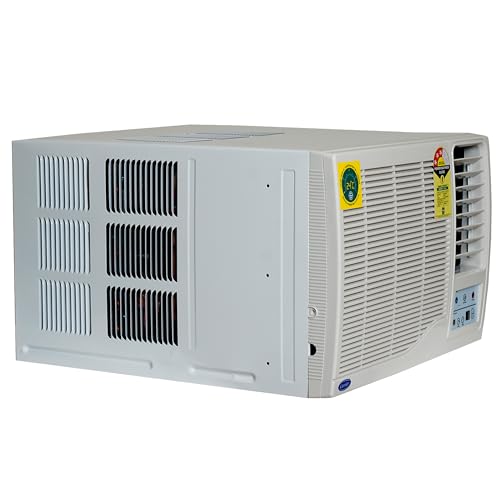 Carrier 1Ton 3 Star Window Fixed Speed AC | Copper | Dust Filter &Turbo Mode | 2024 Model | Estrella Ex | CAW12EC3R34F0 | 1050 W | White