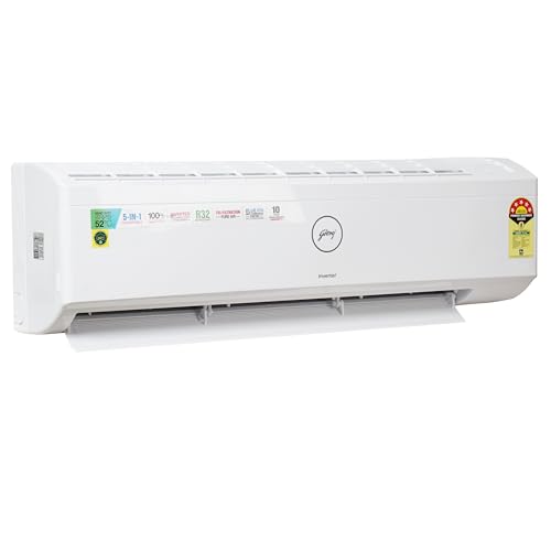 Godrej 1.5 Ton 5 Star | 5 In 1 Convertible Cooling | Inverter Split AC | Anti-Dust Filter (Copper | 2024 Model | SIC 18ITC5-WYS) 1650 W | White