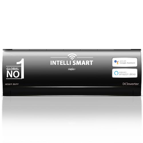 Haier Dark Edition 1.5 Ton 5 Star Heavy Duty Wi-Fi Hexa Inverter Smart Split AC (5460W | 7 in 1 Convertible | HD Filter | HSU19K-PZFB5BN-INV) 2024 Model | Black