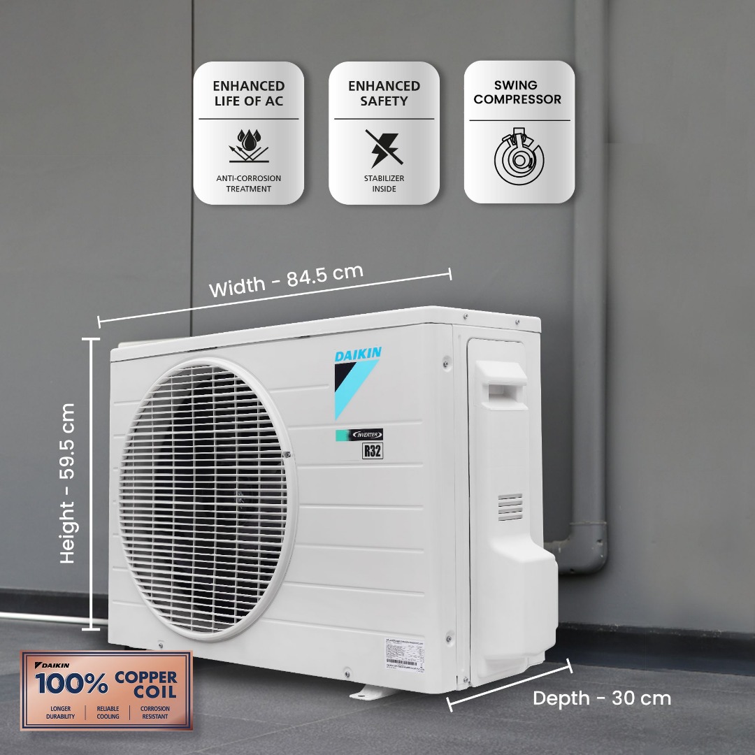 Daikin 1.5 Ton 5 Star Inverter Split AC (Copper | PM 2.5 Filter | MTKM50U | White)