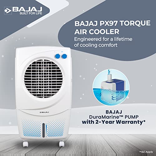 Bajaj PX 97 Torque New 36L Personal Air Cooler with Honeycomb Pads, White