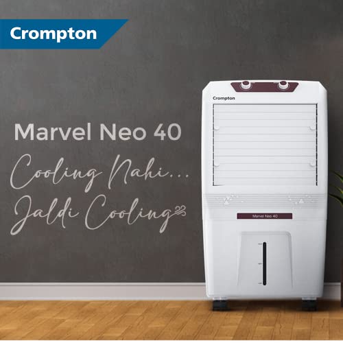 Crompton Marvel Neo Inverter Compatible Portable Personal Desert Air Cooler 40L, White