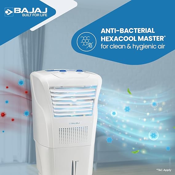 BAJAJ FRIO New Personal Air Cooler | 23L | With Typoon Blower Technology | 30 Feet Powerful Air Throw | White