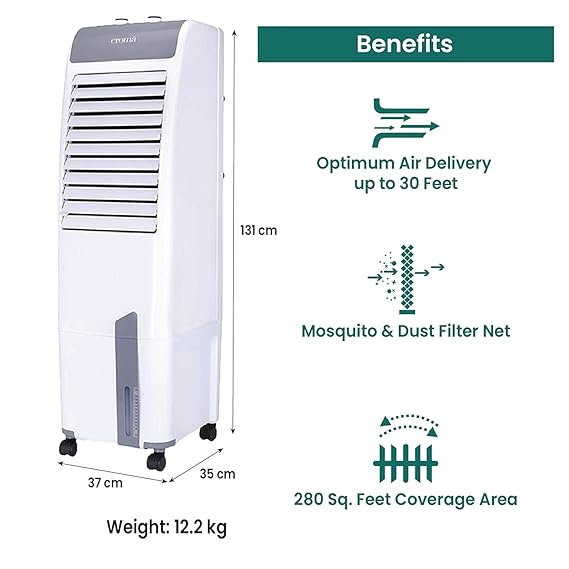 Croma CRRC1205 Tower Cooler - 47 Litres | White