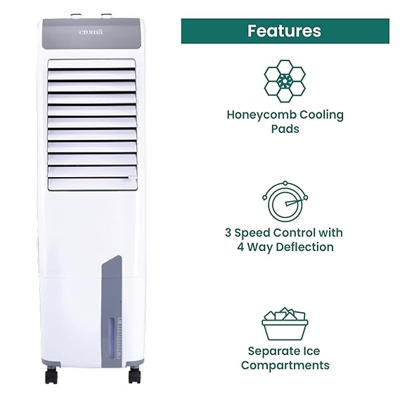 Croma CRRC1205 Tower Cooler - 47 Litres | White
