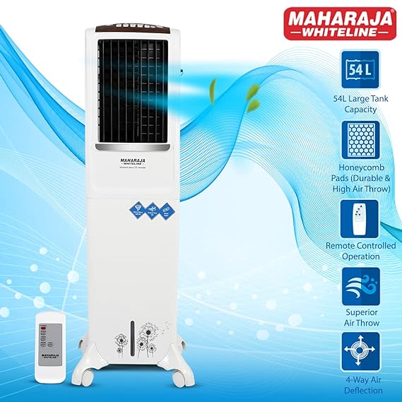 Maharaja Whiteline Blizzard Deco 54 L Tower Air Cooler