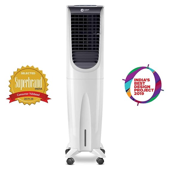 Orient Electric CT5502HR Tower Cooler with Remote - 55L | White &Grey
