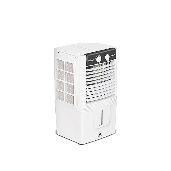 BHABURLY Burly Bold 10 Ltr Personal Portable Mini Cooler With Anti Bacterial Honeycomb | Powerfull Blower With Auto Swing And 3 Speed Control And Low Power Consumption | White