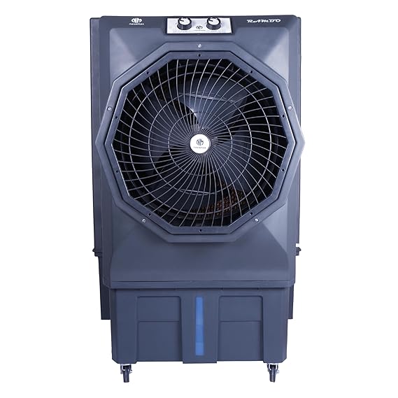 Novamax Rambo 100 L Heavy Duty Desert Air Cooler With 100% Copper Motor | High-Density Honeycomb Cooling Pads | 3-Speed Control | Grey