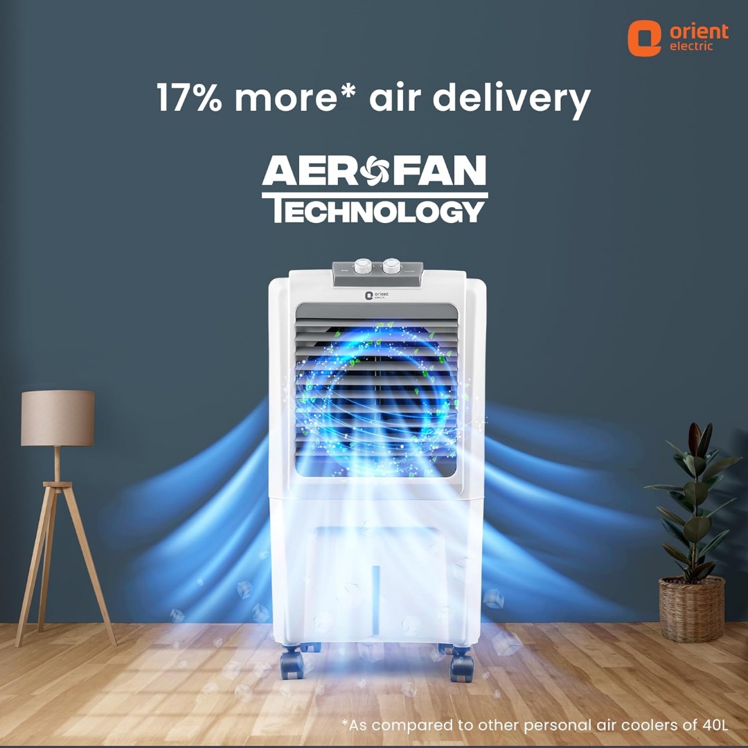 Orient Electric Durachill 40 L Portable Air Cooler for Home | White &Grey