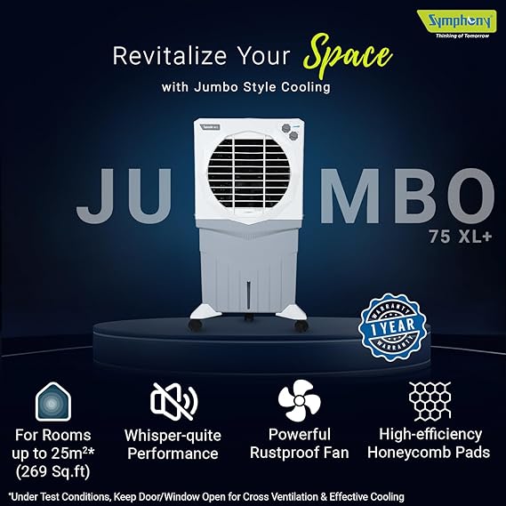 Symphony Jumbo 75L Desert Air Cooler For Home