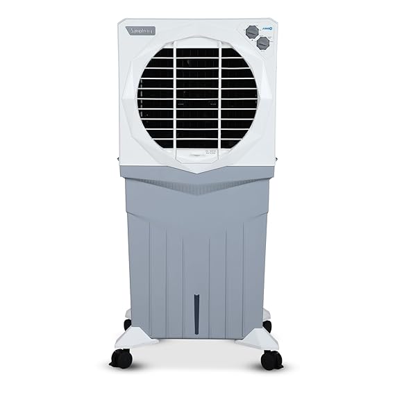 Symphony Jumbo 95XL+ Desert Air Cooler for Home with Honeycomb Pads | Powerful Fan | and Cool Flow Dispenser 95L | White