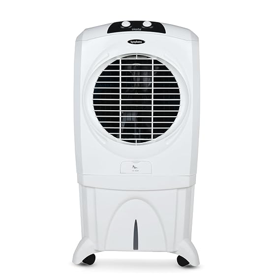 Symphony Siesta 95 XL Air Cooler For Home with Honeycomb Pads | Powerful Fan | and Cool Flow Dispenser 95L | White