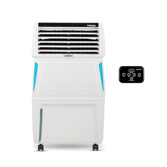 Symphony Touch 35 Personal Air Cooler For Home with Honeycomb Pads | Powerful Blower | i-Pure Technology and Cool Flow Dispenser 35L | White