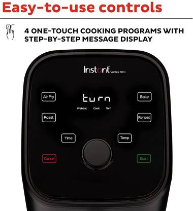 Instant Pot Air Fryer, Vortex 2QT, Touch Control Panel