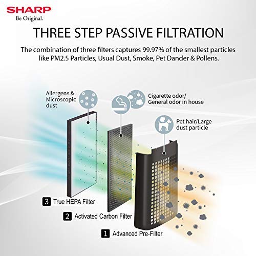 SHARP Room Air Purifier FP-F40E-W with Plasmacluster Ion Technology