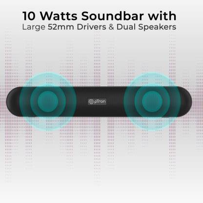 PTron Fusion Evo v2 10W Bluetooth Speaker 50 Mini Soundbar