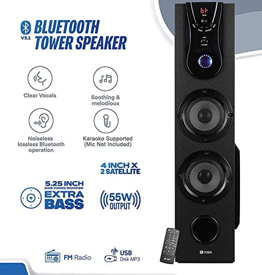 Zoook Gladiator 55W Bluetooth Tower Speaker