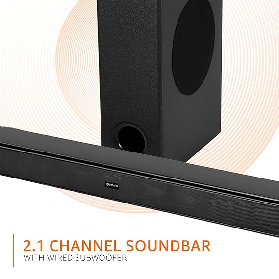 Amazon Basics 90W Bluetooth Soundbar with Wired Subwoofer