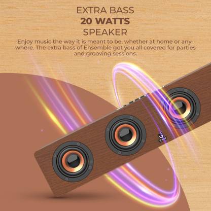 i GEAR Ensemble 20 watts Wooden Portable Soundbar with Wireless Bluetooth connectivity