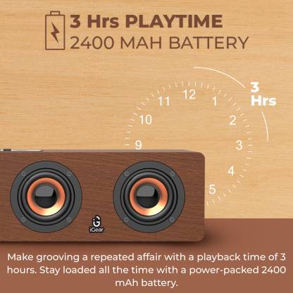 i GEAR Ensemble 20 watts Wooden Portable Soundbar with Wireless Bluetooth connectivity