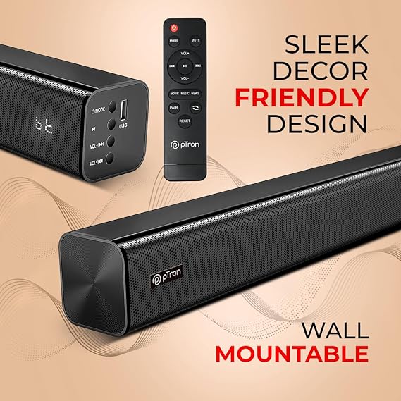 pTron Newly Launched Jazz 2.0 Channel Soundbar for TV