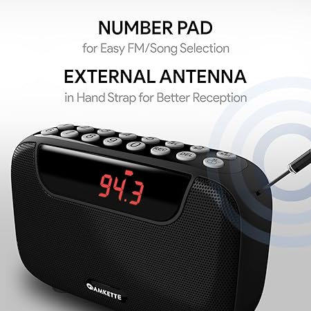 Amkette Pocket Blast FM Radio with Bluetooth Speaker