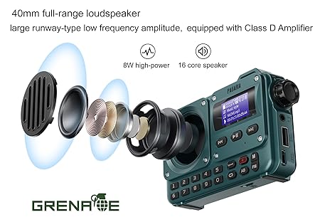 Pagaria Grenade 5 Watts Pocket FM Radio with Bluetooth