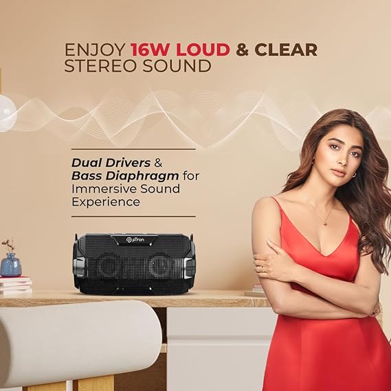 pTron Newly Launched Fusion Rock 16W Portable Bluetooth 5.0 Speaker