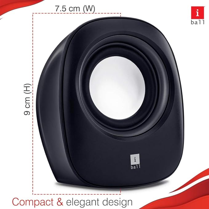 iBall Sound Wave Soundwave2 Multimedia USB 2.0 Subwoofer Speakers with Stereo Sound | 1 W