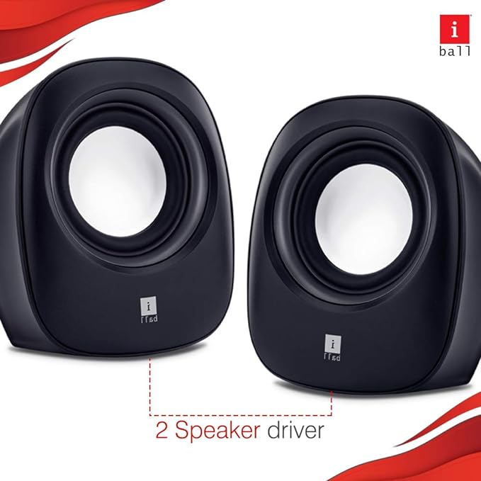 iBall Sound Wave Soundwave2 Multimedia USB 2.0 Subwoofer Speakers with Stereo Sound | 1 W