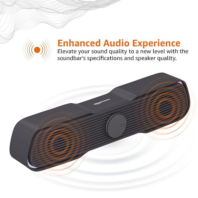 amazon basics 10 watts USB Mini Led Soundbar 10W for Monitor | Laptop | Desktop