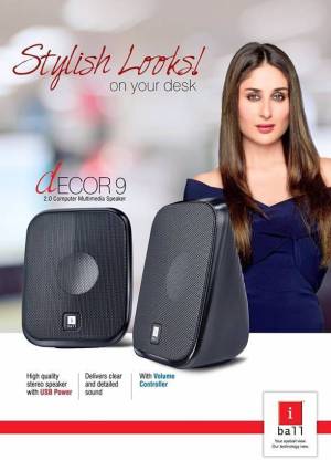 iBall Decor 9-2.0 USB Powered Computer Multimedia Speakers with in-line Volume Controller