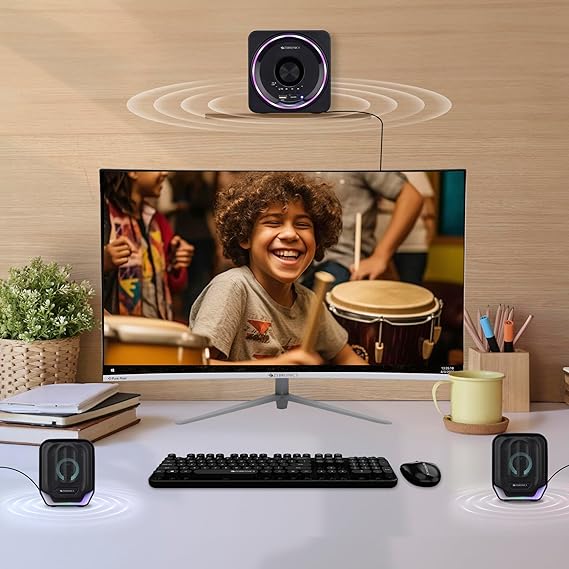 ZEBRONICS Newly Launched Pluto 2-2.1 Channel Desktop Speaker with 15 watts Outputtooth 5.0 | FM | 3.5mm Jack Line Input