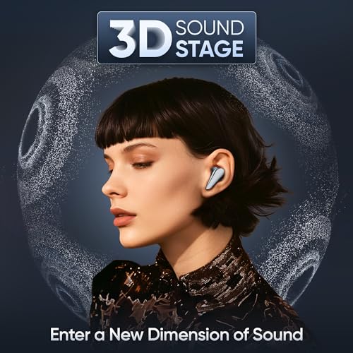 Mivi DuoPods i7 Earbuds - Step into The 3rd Dimension of Sound with 3D Soundstage | Pearl Black