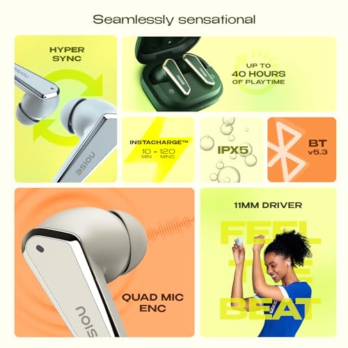 Noise Newly Launched Buds N1 in-Ear Truly Wireless Earbuds with Chrome Finish | 40H of Playtime | Quad Mic with ENC | BT v5.3