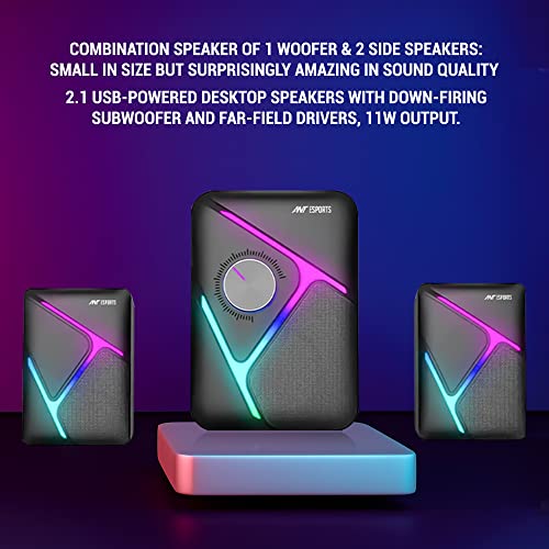 Ant Esports GS270 2.1 Stereo Wired Gaming Speakers with Subwoofer