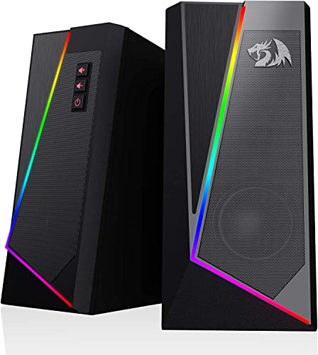 Redragon GS520 Anvil RGB Desktop Speakers | 2.0 Channel PC Computer Stereo Speaker with 6 Colorful LED Modes | 3W