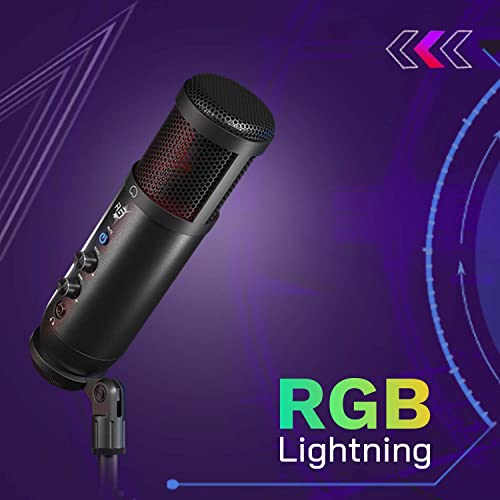 Redgear Shadow Vox Gaming Auxiliary, USB Unidirectional Microphone with RGB Lighting